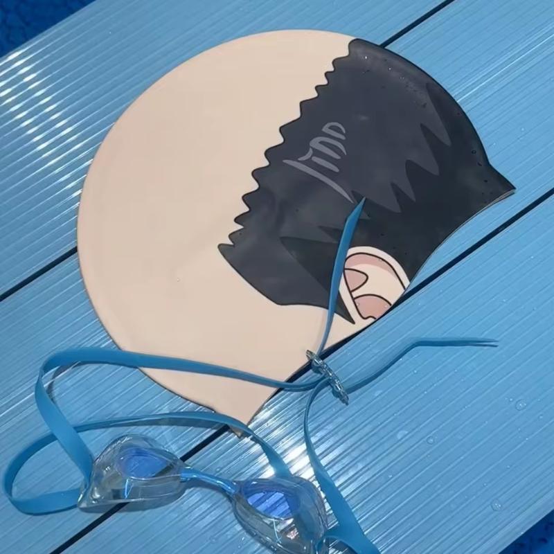 Swim Hat Silicone - #@Funny Bald Head Swim Cap -