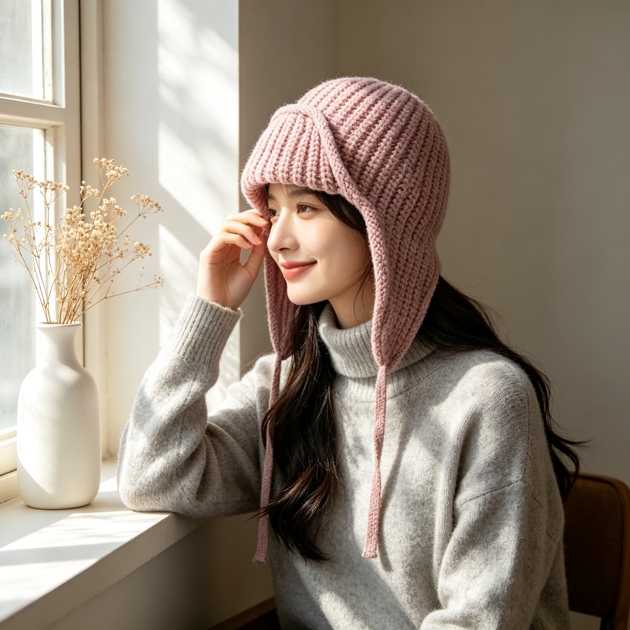 Autumn Winter Knit Earflap Bea - đánh giá và giá Trapper Hat Ear Flap