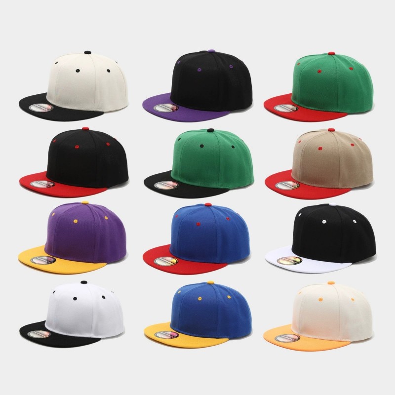 Two-Tone Color-Blocking Hip-Ho - đánh giá và giá Snapback Hat Flat