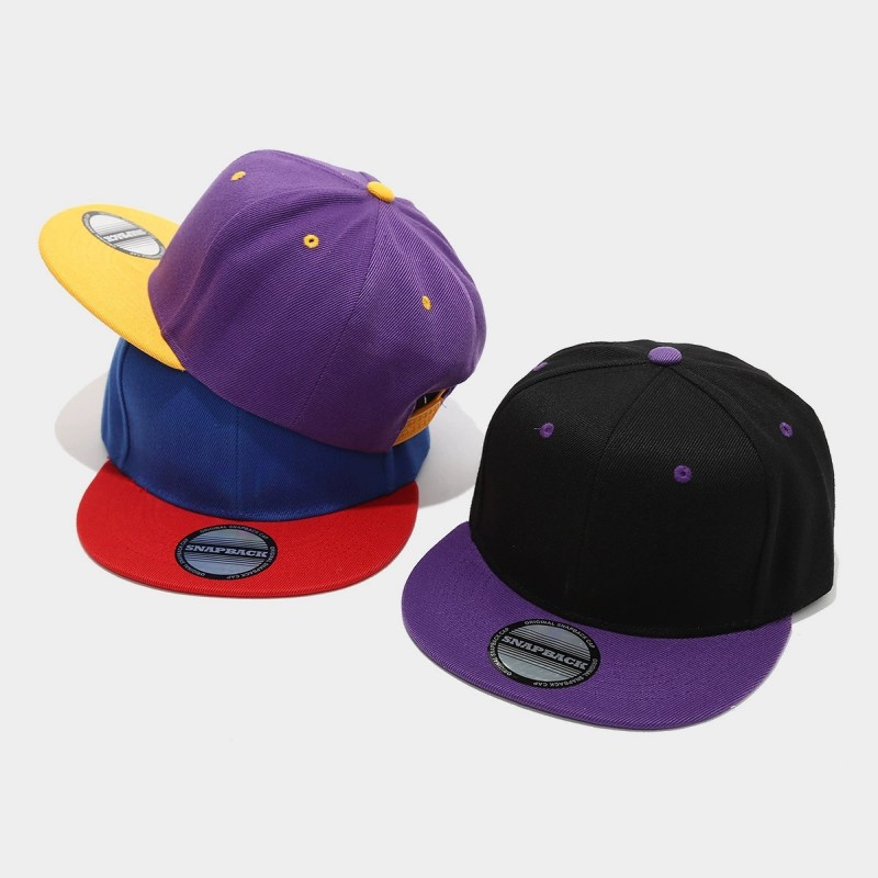 Two-Tone Color-Blocking Hip-Ho - đánh giá và giá Snapback Hat Flat