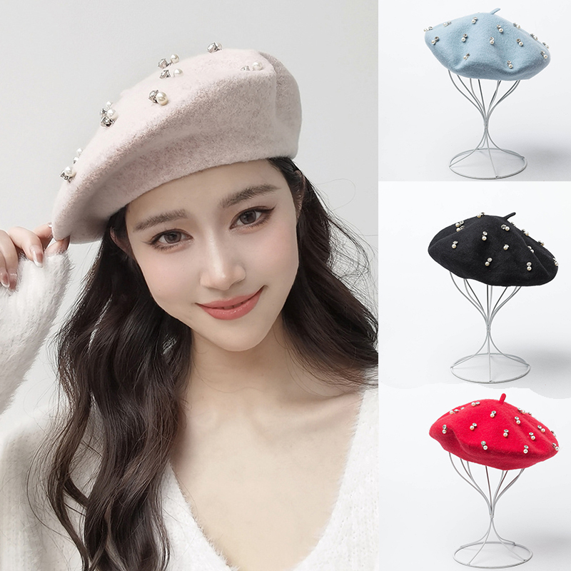 Trendy Winter Wool Beret Pearl - đánh giá và giá Beret French Wool