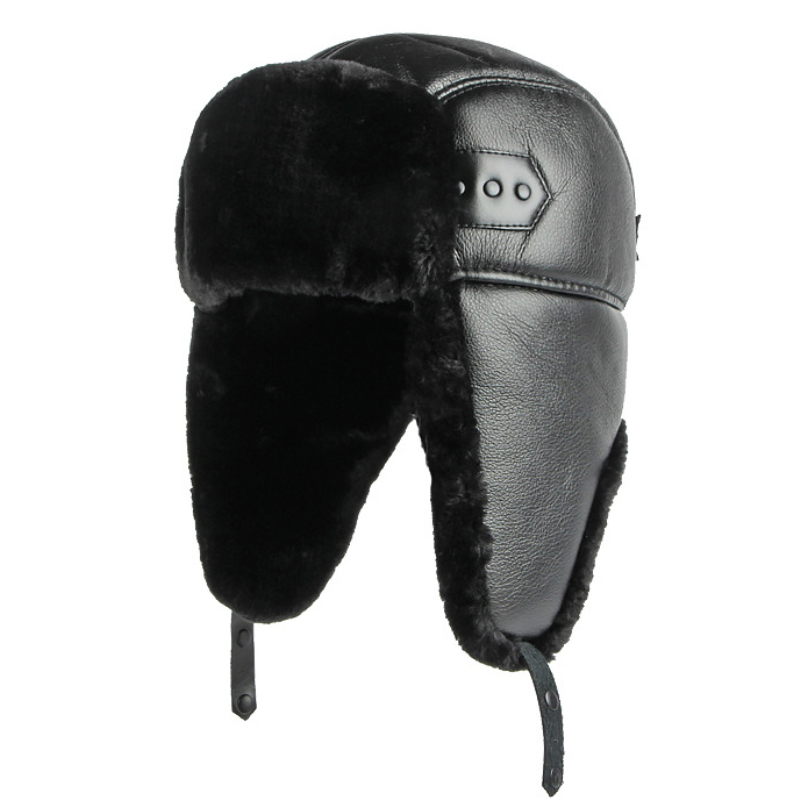 HT4002 New PU Leather Russian  - đánh giá và giá Winter Trapper Hat