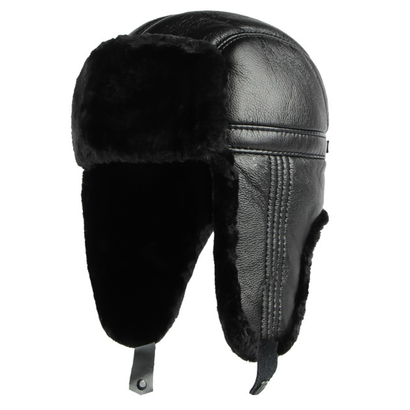 HT4002 New PU Leather Russian  - đánh giá và giá Winter Trapper Hat