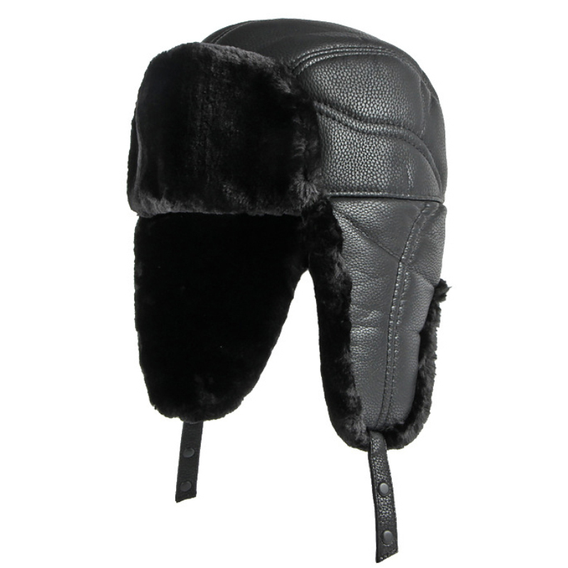 HT4002 New PU Leather Russian  - đánh giá và giá Winter Trapper Hat