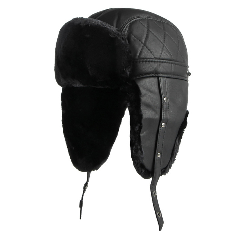 HT4002 New PU Leather Russian  - đánh giá và giá Winter Trapper Hat