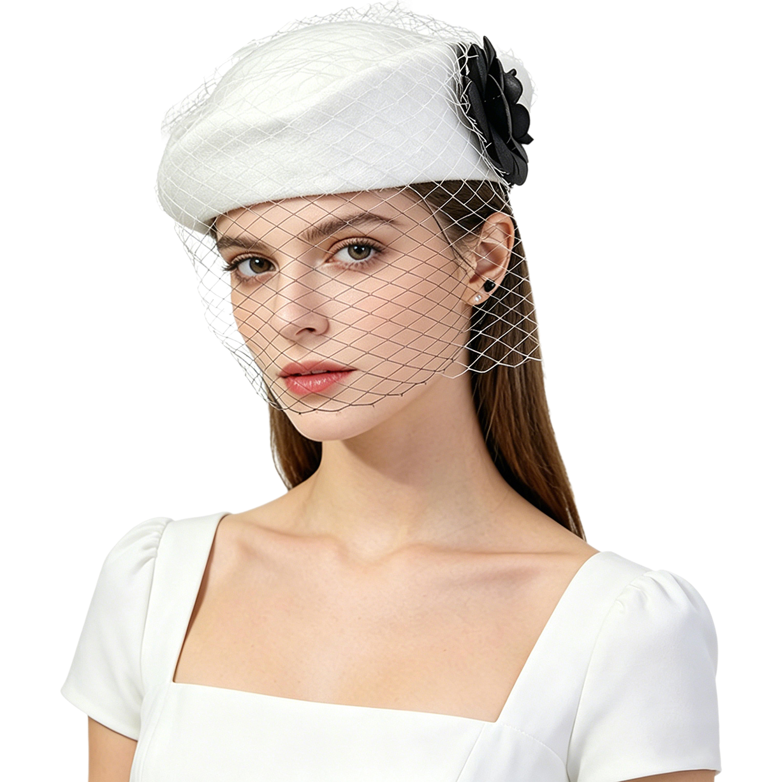 Vintage Artificial Flower Brid - đánh giá và giá Beret French Wool