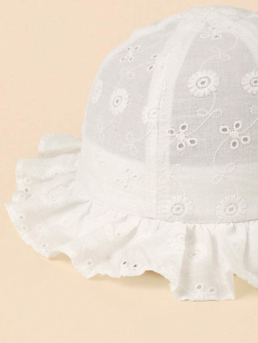 White Floral Embroidery Bucket - đánh giá và giá Bucket Hat Cotton