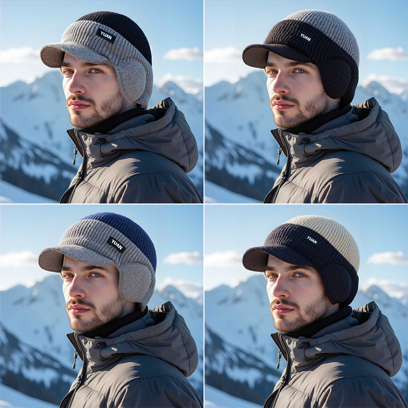 Dual-Tone Knit Baseball Cap- O - đánh giá và giá Trapper Hat Ear Flap