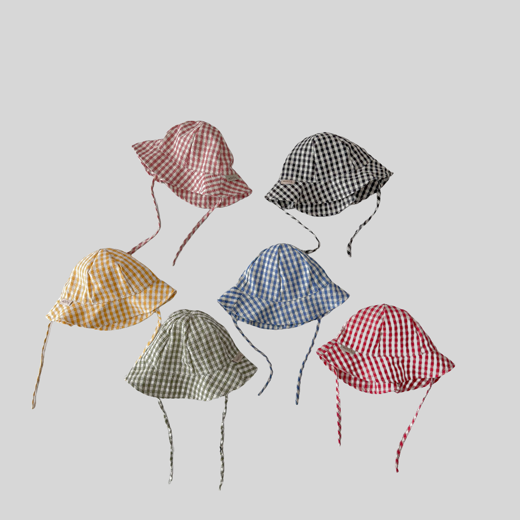 Ins Style Plaid Baby Bucket Ha - đánh giá và giá Sun Hat Wide Brim